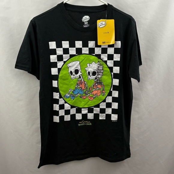 The Simpsons Other - The Simpsons Treehouse Of Horror T Shirt Skeleton Characters Graphic Tee Medium